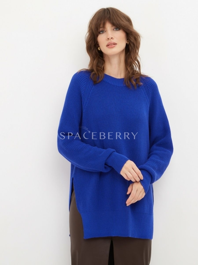 Женский вязаный свитер оверсайз, трикотажный джемпер, кофта